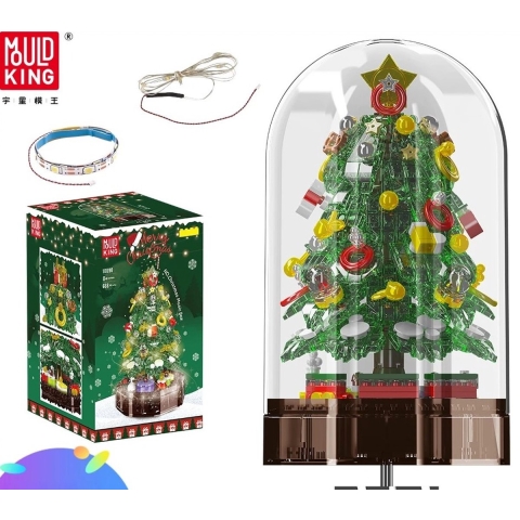 Mould King 10090 Christmas Music Box The Christmas Tree with Led Part Model Christmas Decoration