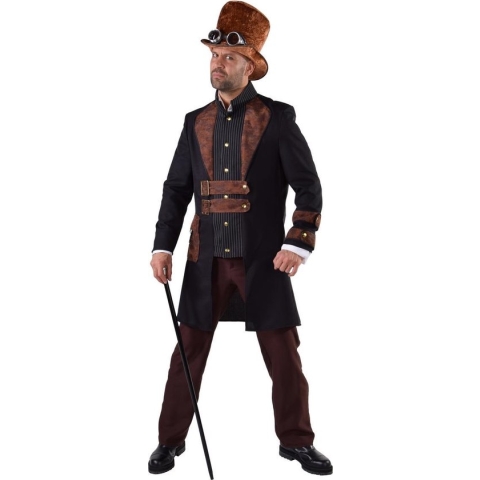 Steampunk heer "Charly" L-XL - Heren kostuum, broek en jasje