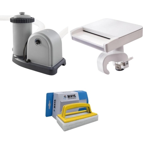 Intex - Waterval & Filterpomp 5678 L/u & WAYS Scrubborstel