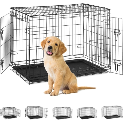 Relaxdays hondenbench - draadkooi - opvouwbaar - stevig - metaal - reisbench - transportbo - 91 cm