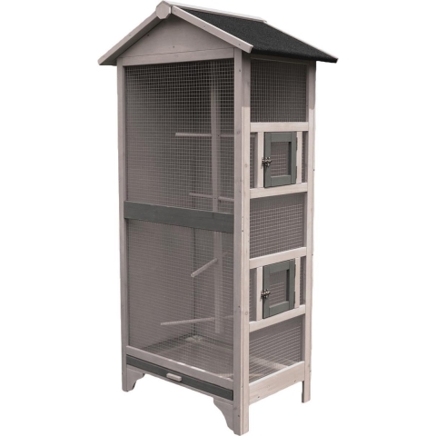 Flamingo Voliere Nevada Cottage - Vogelkooi - Taupe - 78x 57 x 157.5 cm