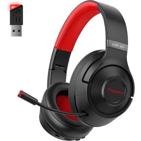 Fuegobird UG-01 2.4GHz Draadloze Gaming Headset - Bluetooth koptelefoon - Multiplatform - Geschikt voor PS4/PS5, Nintendo Switch - Rood