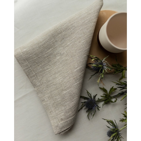 VANLINNEN - Linen Flax napkins - Rough natural 100% linen - 45cm x 45cm - 6pcs
