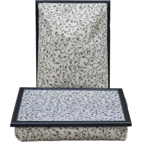 Andrews Laptray, Schoottafel, Schootkussen, Laptoptafel, Dienblad met kussen Kleine Blaadjes