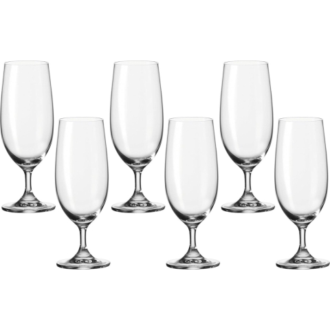 Daily Bierglazen, tulp met steel, vaatwasmachinebestendige bierglazen, 360 ml, 6 stuks (1 stuk)