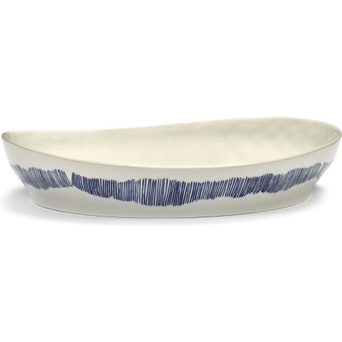 Serax Feast By Ottolenghi Saladeschaal Ø30 White Stripes Blue