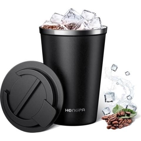 Thermische mok koffiemok met lekvrij deksel, herbruikbare koffiekop met keramische voering, koffiemok voor warm en koud water koffie thee 380 ml