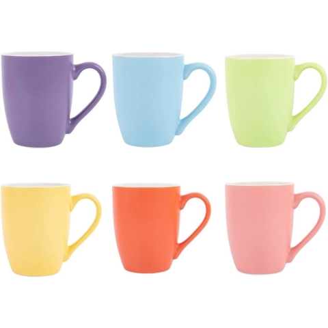 Koffiekopjes set | Koffiemokken set van 6 | Koffiemok porselein | Moderne koffiekopjes set | Kop porselein | Drinkglazen set | Kleurrijke kopjes 330 ml