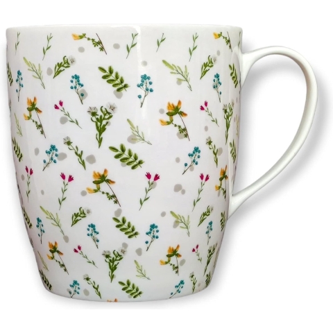 Design jumbomok, weidebloemen, 850 ml, XXL, koffiemok, hard porselein, theekop, reuzemok, mok met handvat, zeepmok, kruidenpot, jumbomok, koffiemok, porseleinen mok, reuzemok,