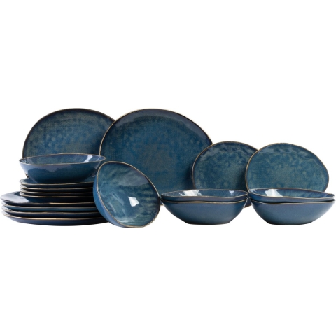 Cosy & Trendy Serviesset Aicha Blue 18-Delig - 6 persoons