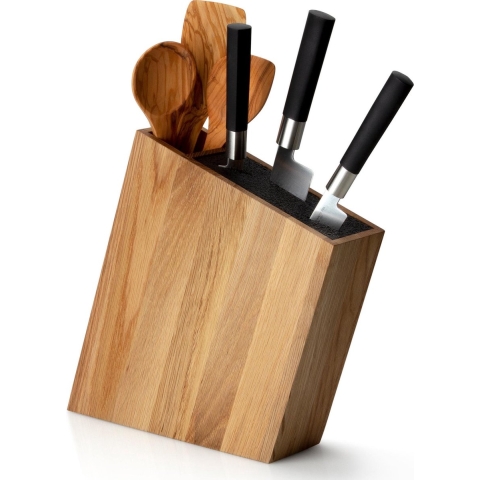 Continenta Messenblok in Hout - Lichteiken - H31x24.5x8cm - Messen niet Inbegrepen