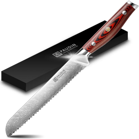 PAUDIN P3 Professioneel Broodmes 20cm - Japans mes - Banket Mes - Echt Damascus Staal