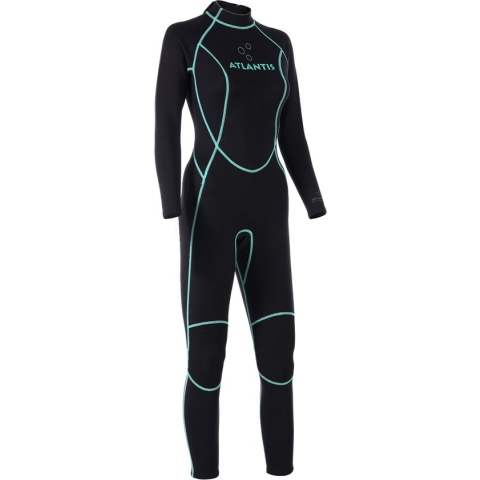 Atlantis 3/2mm Adventure Full - Wetsuit - Dames - Zwart/Turquoise - 12