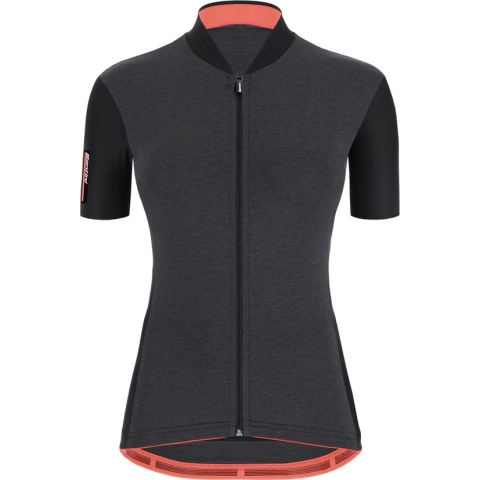 Santini Fietsshirt Korte mouwen Zwart Dames - Colore S/S Jersey For Women Black - S