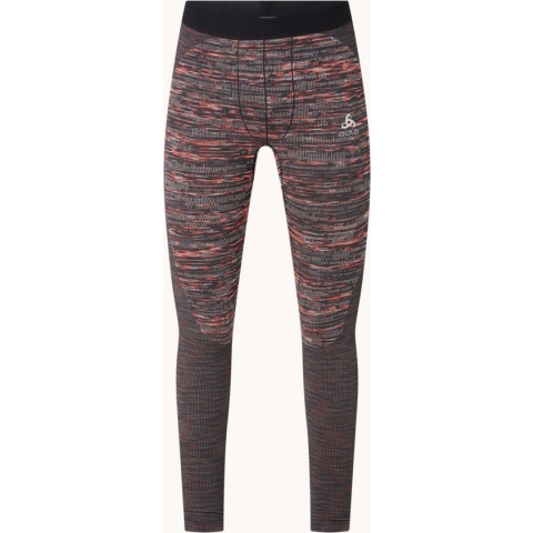 Odlo Thermo lange onderbroek met print - Zwart/Oranje - Maat M