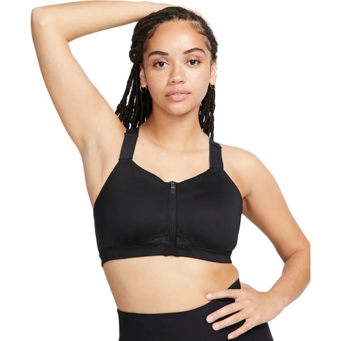 Nike alpha zip-front bra in de kleur zwart.