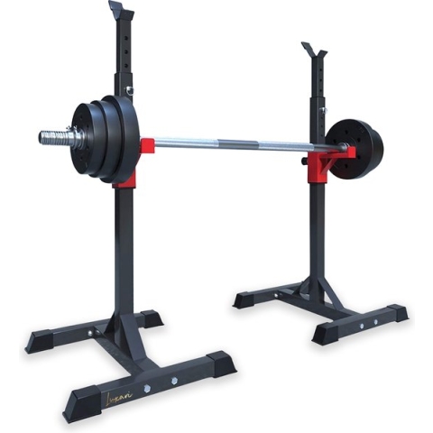 Luxari - Haltersteunen Pro - Extra Hoog Verstelbaar - 300 KG Maximale Belastbaarheid - Squats - Hometrainer - Halterbank - Fitness bank - Squatrek- Squat Rack - Trainingsbank - Sport bank - Krachtstation
