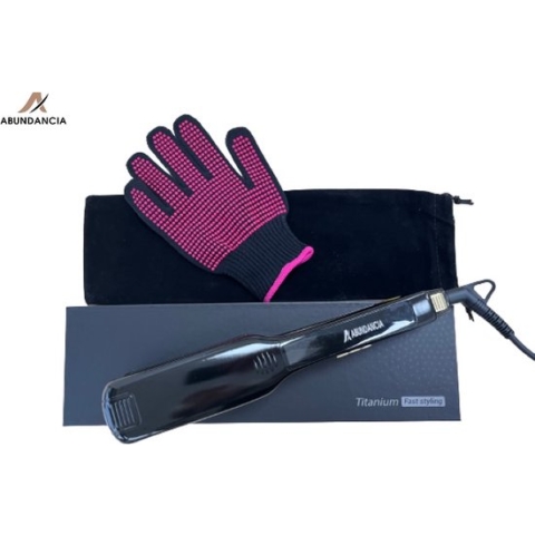 Abundancia® - Titanium Stijltang met Brede plaat - Kerstcadeau - Kerstmis - Kado - Geschenk - 42mm Brede plaat - Dun/Normaal/Dik haar - Max. 230° - Krultang - Incl. Hittebestendige antislip Handschoen en bewaarhoes - Hair Straightener -