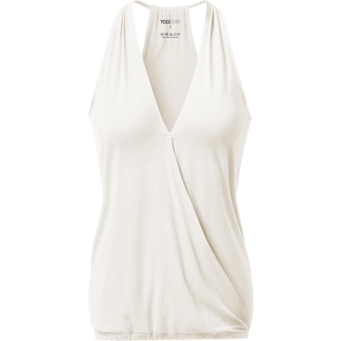 Yoga-Racerback V-Neck "ala" - ivory M Loungewear shirt YOGISTAR