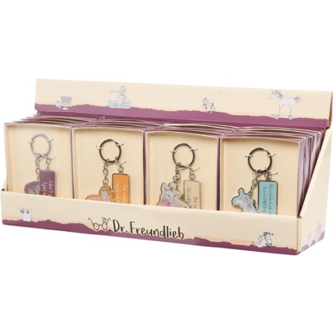 Goebel - Barbara Freundlieb | Display Sleutelhangers Assorti | 4 soorten - 24 stuks