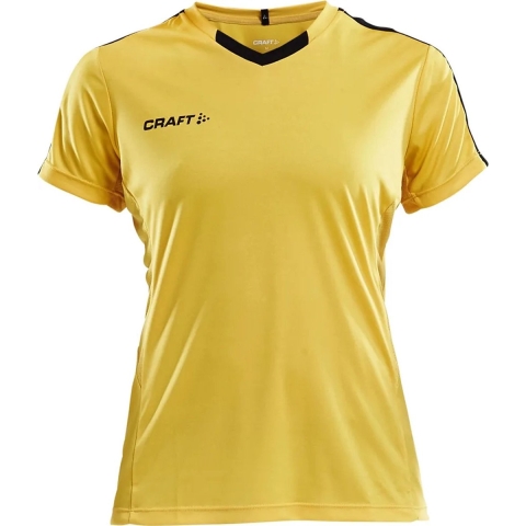 Craft Progress Contrast Shirt Korte Mouw Dames - Geel / Zwart | Maat: M