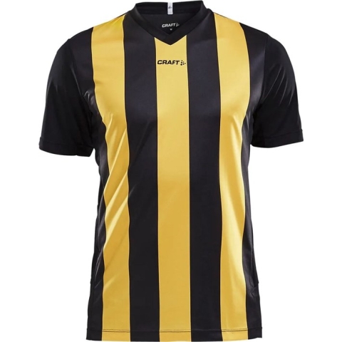 Craft Progress Stripe Shirt Korte Mouw Heren - Zwart / Geel | Maat: M