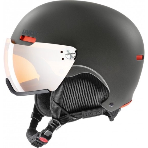 Uvex HLMT 500 Visor skihelm met vizier - zwart/oranje - maat 59-62 cm