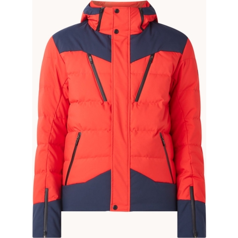 Colmar Ski Gewatteerde ski-jas met donsvulling en afneembare capuchon - Rood/ Blauw - Maat 48