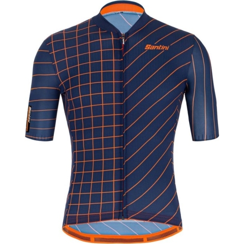 Santini Fietsshirt Korte mouwen Blauw Heren - Eco Sleek Dinamo S/S Jersey Nautica Blue - L
