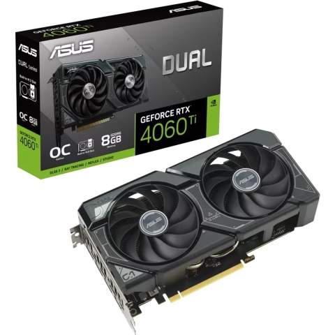 Asus Dual RTX 4060 TI O8G SSD - Videokaart - 8GB GDDR6 - PCIe 4.0 - 1 x HDMI 2.1a - 3x displayPort 1.4a