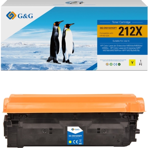 G&G Huismerk W2122X Toner Alternatief voor HP 212X Geel