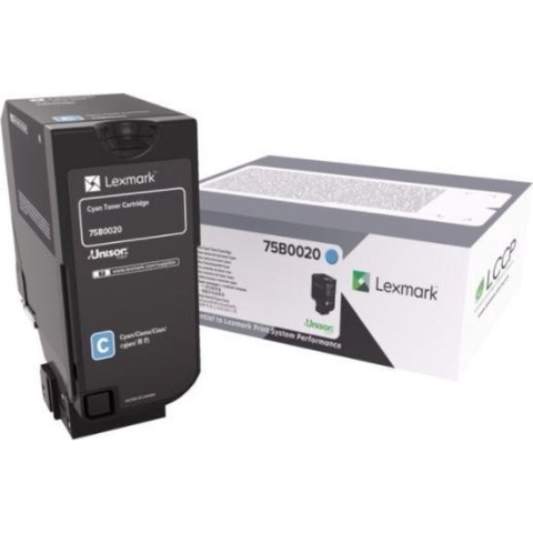 Lexmark 75B0020 tonercartridge 1 stuk(s) Origineel Cyaan