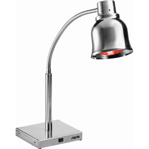 Saro infrarood warmhoudlamp - boven verwarming - professioneel horeca model - vrijstaand met RVS voet en verchroomde kap - 2 jaar garantie - model PLC 250
