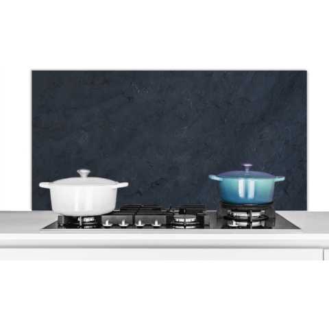 Spatscherm keuken - Beton look - Zwart - Industrieel - Keukendecoratie - Keuken achterwand - 120x60 cm - Aluminium