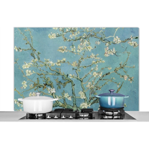 KitchenYeah - Spatscherm keuken - Spatwand - Bloemen - Van Gogh - Kunst - Oude meesters - Kookplaat achterwand - Bloesem - 120x80 cm
