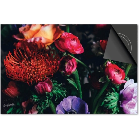 Inductie beschermer 60x60 - afdekplaat inductie mat - Dietrix Kookplaat beschermer - Exclusief - Bloemen en Planten - Veldboeket kleuren