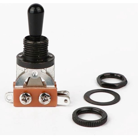 toggle switch 3-way, open, black cap, black