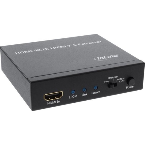 InLine 4K2K HDMI naar 7.1 kanaals audio extractor