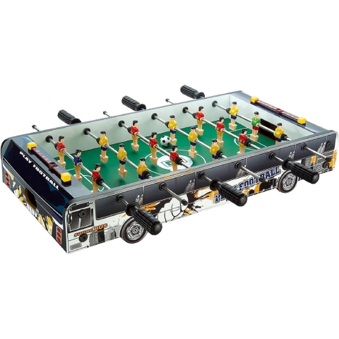 Tafelvoetbaltafel, spel, voetbaltafel (afmetingen: 60 x 30 x 11 cm) voor kinderen en volwassenen, gemaakt van hout, klein formaat, metegol, voetbalspeelgoed, beginners en gevorderden