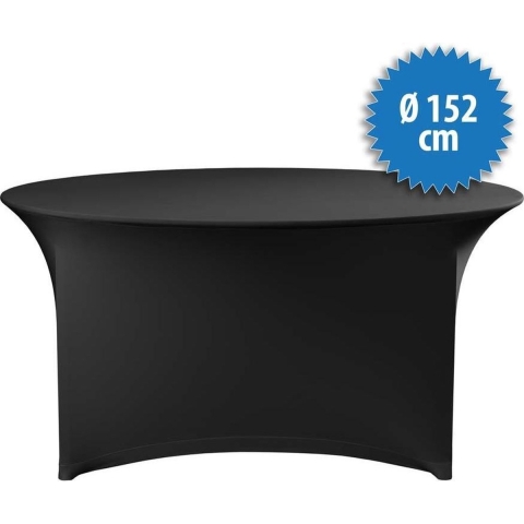 Cover Up Tafelrok Stretch - Ø152cm - Incl. Topcover - Zwart