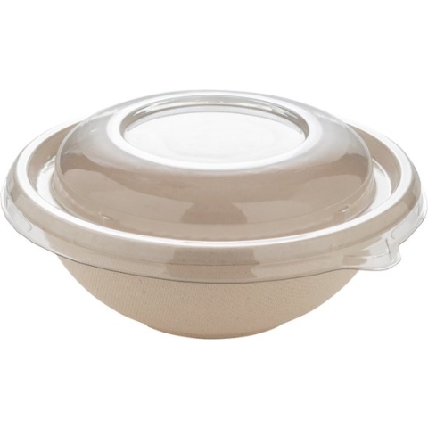 75 Stuks x Sabert Suikerriet Buddha Bowl 375 ml Met Deksel x Rond bowl - rond saladebak - magnetron bakjes - microwave - suikerriet pulp bakjes - 375ml saladebak - 375cc salad box - 375 cc saladebakjes - duurzaam product - duurzame servies