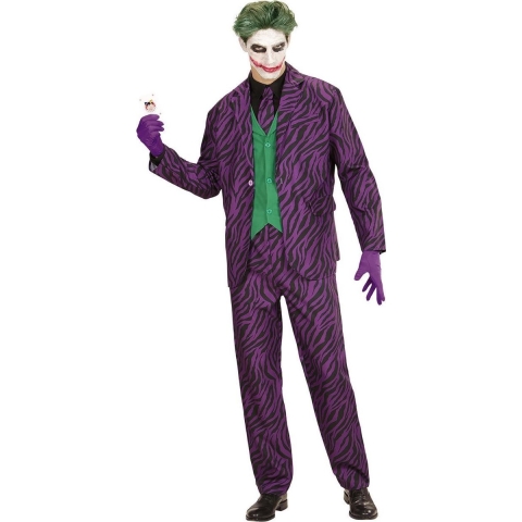 Widmann - Joker Kostuum - Classy Joker - Man - Paars - Medium - Halloween - Verkleedkleding