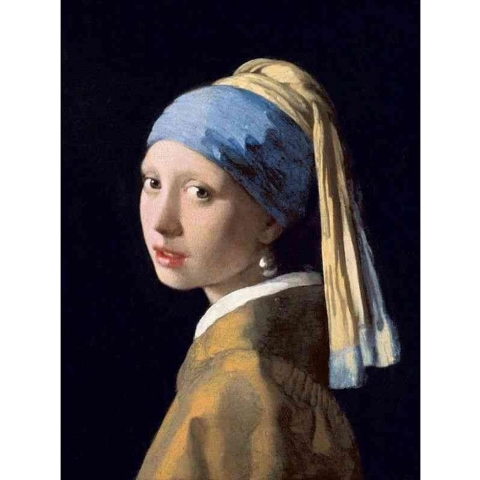 Diamond painting - Meisje met de parel van Johannes Vermeer - Oude meesters - Geproduceerd in Nederland - 60 x 90 cm - dibond materiaal - vierkante steentjes - Binnen 2-3 werkdagen in huis