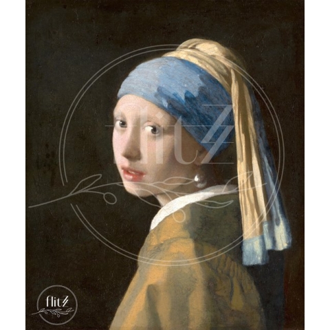 100% Nederlandse Productie! │ Diamond Painting │ Meisje met de Parel│ Formaat 50 x 40 cm │ Diamond Painting Pakket Volwassen │ Volledige bedekking │ Vierkant │ Full │ Flitzz Diamond Painting