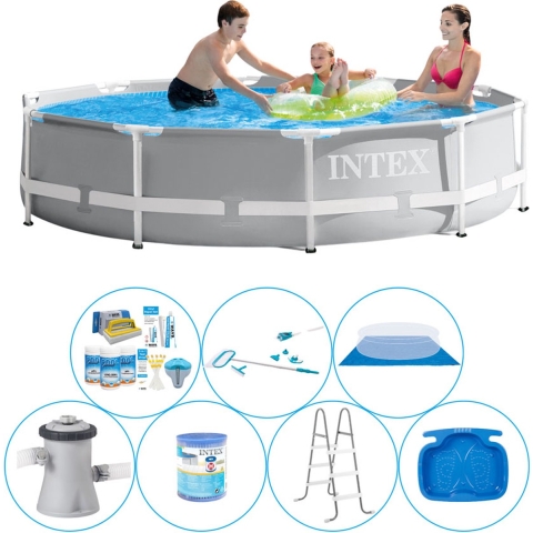 Alles in 1 Zwembad Pakket - 8-delig -  Prism Frame Rond 305x76 cm