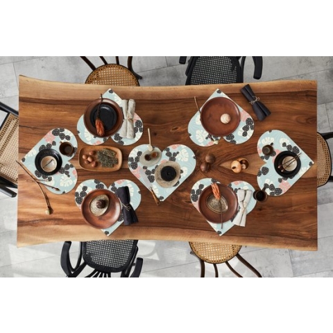 Onderleggers - Placemats - Placemats hartje - Cactus - Monstera - Patronen - Pastel - Hawaii - 8 stuks