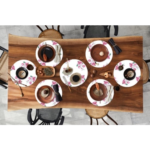 Ronde placemats - Onderlegger - Placemats rond - Rozen - Patronen - Bloemen - 8 stuks