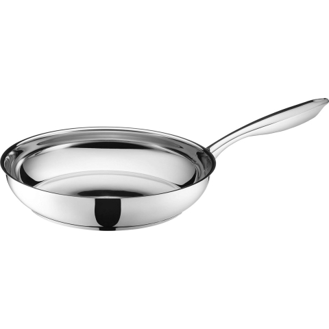 Tavos Serie Koekenpan 28 cm, Inductiepan voor alle kookplaten, Ongecoat, Vaatwasmachinebestendig, Ovenbestendig, 18/10 Roestvrij staal.