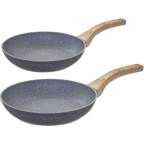 Secret de Gourmet Koekenpannen Turino - D27 en D31 cm - alle warmtebronnen - grijs