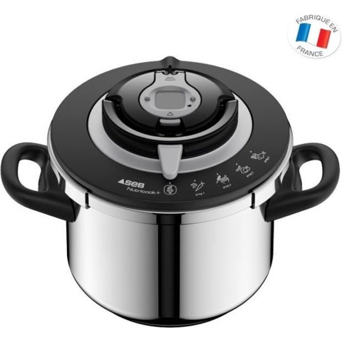 SEB P4221417 Snelkookpan Snelkookpan NUTRICOOK + - Capaciteit 8L - roestvrij staal - Alle kookplaten inclusief inductie - Gemaakt in Frankrijk